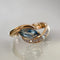 Vintage style blue crystal ring