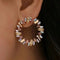 Round vintage style earrings with multicolored crystals