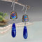 Blue silver earrings in vintage style