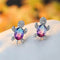 Sea turtle earrings with zirconia and silver